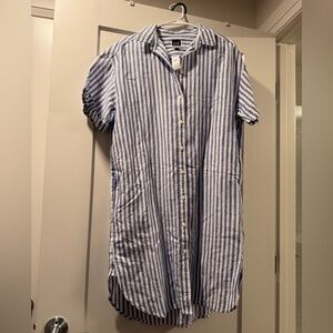 GAP button up linen shirt dress. NWT
